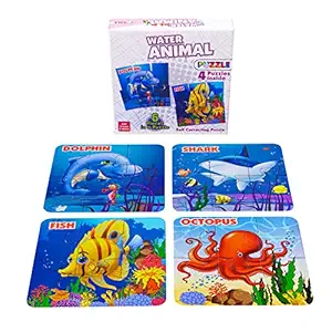 water animal puzzle Perfect Jigsaw Preschool & Playgroup Educational theme Puzzles kids Little Hands Fun and Challenging toys for age for Age 3 to 5 Years Old and Above year baby boys & girls , childs easy activity learning board game for kindergarten Childrens Children