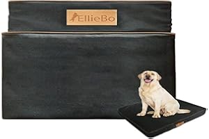 Ellie-Bo Funda de Cama para Perro XL de 42 Pulgadas, Color Negro Impermeable