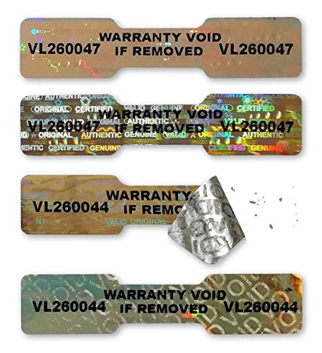 Void Secure 24 mm carré garantie Large Gold Hologram Autocollants étiquettes numérotées