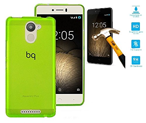 Funda TPU lisa para BQ Aquaris U Plus Verde Protector de cristal templado reviews Funda TPU lisa para BQ Aquaris U Plus Verde Protector de cristal templado