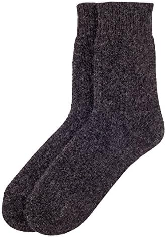 100% Pure Wool, Warm Winter Socks (A lot of colors available) (6-9 (EU 39-42), Black)