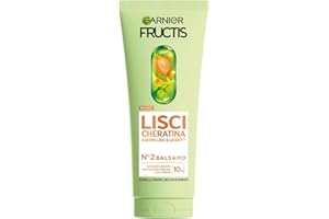 Garnier Fructis Balsamo, Per Capelli Lisci e Lucenti a Lungo, Effetto Anti-Crespo, Trattamento Lisciante alla Cheratina Vegetale e Olio di Argan, Lisci Cheratina, 200 ml