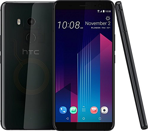 HTC U11 + Smartphone (15,24 cm (6 Zoll) Super LCD Display, 12,2 MP Kamera, 128 GB Speicher und 6 GB RAM, Android 8.0) Translucent Schwarz