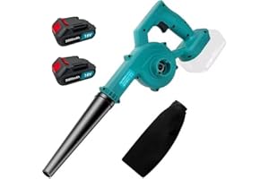 ANUPTTA Soffiatore per foglie, compatibile con Makita, con batteria da 2 x 3000 mAh e caricabatterie, soffiatore a batteria, 18 V, ricambio 2 in 1, per funzione di raccolta della polvere, aspirapolvere dal
