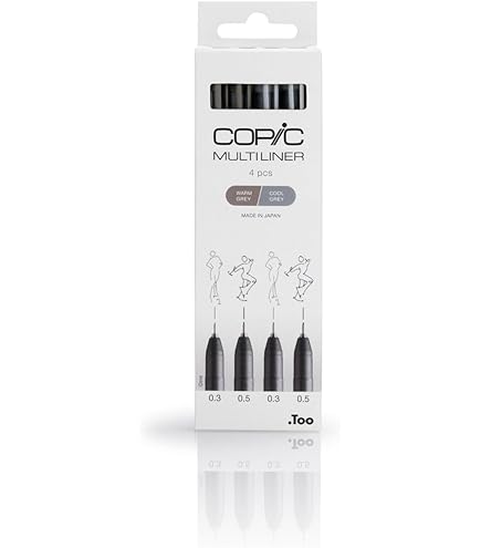 Pennarello Copic Multiliner 0.5mm - Inchiostro Seppia Resistente All'Acqua | Per Disegno E Illustrazione