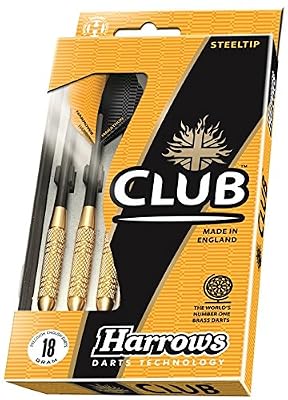 Harrows Club Fléchettes en Laiton Mixte, doré, 22 g
