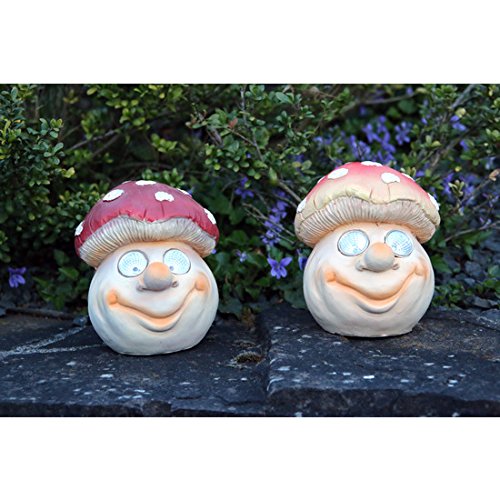 insatech Solar LED Pilz STUART rot Solarfigur Solarleuchte Gartenfigur Gartendeko - 4