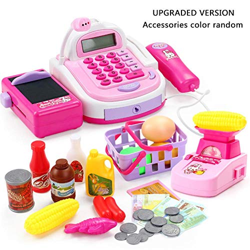 Preisvergleich Produktbild Kinderspielzeug Kinder Kasse Spielzeug / Supermarktkasse spielzeug mit Scanner Rollenspiel Spielkasse Elektronische Kasse Inklusive Zubehör für 3 4 5 Jahre Mädchen Junge