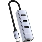 Veggieg USB Type-C to 100Mbps Ethernet &Ccedil;evirici ve 3 Portlu USB Hub &Ccedil;oklayıcı