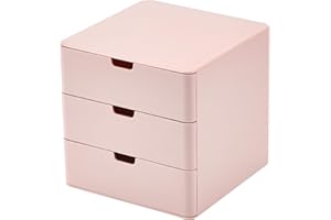Dalanpa 3-Drawer Vanity Organizer, Compact Storage Organization Drawers Small Size Pink