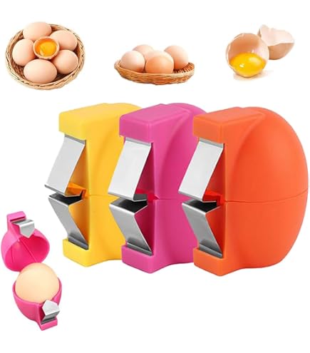 Taglia Uovo Alla Coque In Acciaio Inox Con Portauovo In Melamina: Apri Uovo Facile A Pulsante Per Colazione - 4