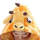 LATH.PIN Jumpsuit Tier Karton Fasching Halloween Kostüm Tier Onsize Sleepsuit Cosplay Fleece-Overall Pyjama Schlafanzug Erwachsene Unisex Lounge (S, Giraffe) -