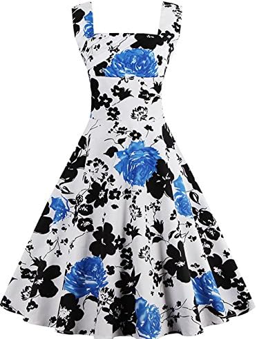 Oriention Women Sexy 50s Swing Vintage Retro Housewife Rockabilly Evening Party Dress