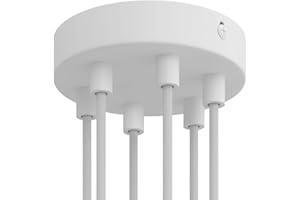 creative cables - Kit Rosace cylindrique en métal à 6 Trous - Cylindrique, Blanc Mat