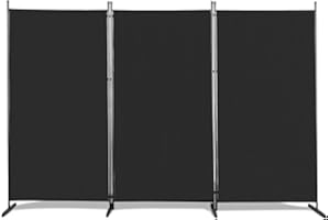 ‎LEADZM Raumteiler Klappbar Freistehend Trennwand Paravent Umkleide Sichtschutz Wand Raumtrenner 3-TLG. 260x180cm Polyestertuch (Schwarz)