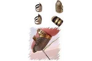 MERCERÍA SUANCES Dedal metálico ajustable vintaje, color bronze, dedal costura de metal, (M)