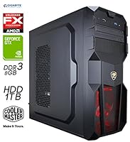 SNOGARD PC-Gaming Computer | AMD FX-4300 | 8096MB DDR3 RAM | 1000GB Festplattenspeicher | 2GB GTX1050 | DVD-RW | Gamer PC Komplett System | Spiele-PC