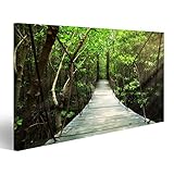 100x57cm islandburner Cuadro Cuadros Puente Colgante en el Bosque Genial y Muy Bonito! MZN