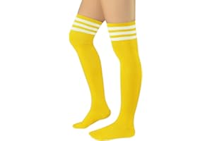 PONCEAU Damen Mädchen Kniestrümpfe Overknee Lange Streifen Strümpfe Oberschenkel Hohe Socken Leggings Strümpfe Sport Socken