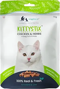 Kittystix Cat Treats for Kittens Kitty Soft, 280g - Tasty Training Snacks Eyesight, Heart Health - Barley Grass, Taurine & Arginine (Chicken & Herbs)