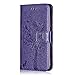 Produktbild Huwei P20 Hülle, Bear Village® Huwei P20 Premium Leder Multi-funktion Ständer Schutzhülle mit Kartenfach, Geprägter Baum Anti-Scratch Hülle (#9 Violett)