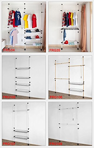 SoBuy® Teleskop Garderoben System, Kleideraufbewahrungssystem, Regalsystem, FRG35 - 7