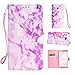 Produktbild VemMore Samsung Galaxy A5 2017 Hülle Handyhülle Ledertasche Schutzhülle Leder Hülle Stand Halter Magnetverschluss Wallet Case Inner Weiche Silikon Backcover mit Kartenfach Muster Marmor Rosa