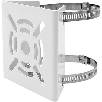 Bectro Small Pole Mounting Stand for CCTV Cameras with 2 x 100MM Stainless Steel Rings | Rust Resistant Heavy Duty Outdoor Indoor Pole Bracket