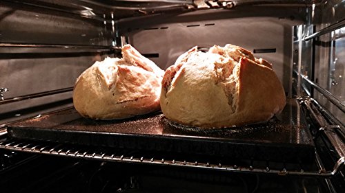 Universal Pizzastein – natürlicher Back-Grillstein aus poliertem Granit, dadurch sehr leicht zu reinigen, L 38x30x2cm - 4