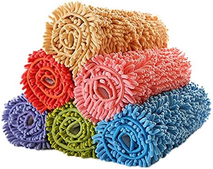 Kitchen Bath No Silp Microfiber Long Wool Absorbent Anti-skid Door Doormat Mat Indoor Outdoor Light Deep Pink