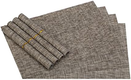 JoHome Set of 8 Heat-proof PVC Placemats,Vinyl Non-slip Washable Table Mats Protector Dining Decoration,45 * 30 CM