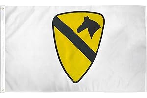 AZ FLAG Drapeau 1re Division de Cavalerie Des États-Unis avec Oeillets Métalliques, 150cm x 90cm