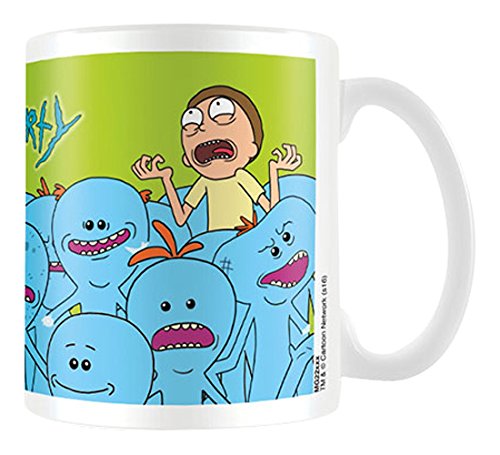 Rick y Morty "SR. meeseeks" taza de cerámica, multicolor