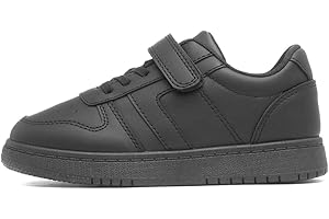 SHOE ZONE XL Kids Black Easy Fasten Strap Trainer