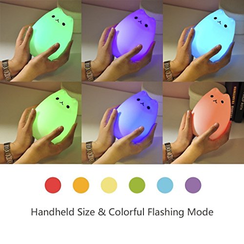 LED Nachtlicht, Florally Kinder Silikon LED Nachtlicht mit 7 Beleuchtung, Stimmung Lampe mit eingebaute Akku, Yoga Lampe, dimmbares Warmweiß/Farbwechsel mit Touch Schalter für Babys Zimmer,Schlafzimmer, Wohnräume, Camping, Picknick Indoor/Outdoor - 9