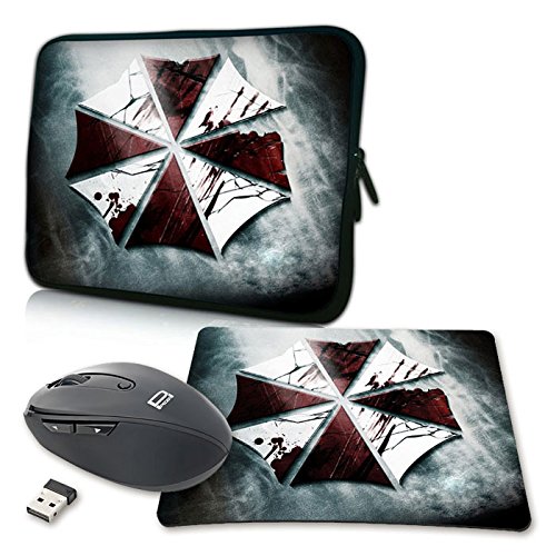 PEDEA Design Schutzhülle Notebook Tasche bis 17,3 Zoll (43,9cm) mit Mauspad und schnurloser Maus, Umbrella