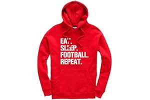 NEW SPIRIT ORIGINAL Eat Sleep Football Repeat Funny Unisex Adults Hoodie Jumper Footy
