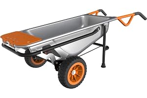 WORX WG050 Aerocart multifunktionell skottkärra - 8-i-1-funktion: säckkärra med gummidäck, trädgårdkärra, bärhjälpmedel, soppåshållare och mycket mer.