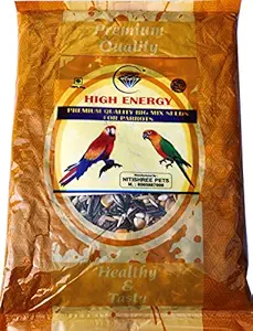 Nitishree Big Parrots Food Seed Mix for African Gray , Macaw , Cockatoo , Indian Parrots and All Big Birds -1000gm