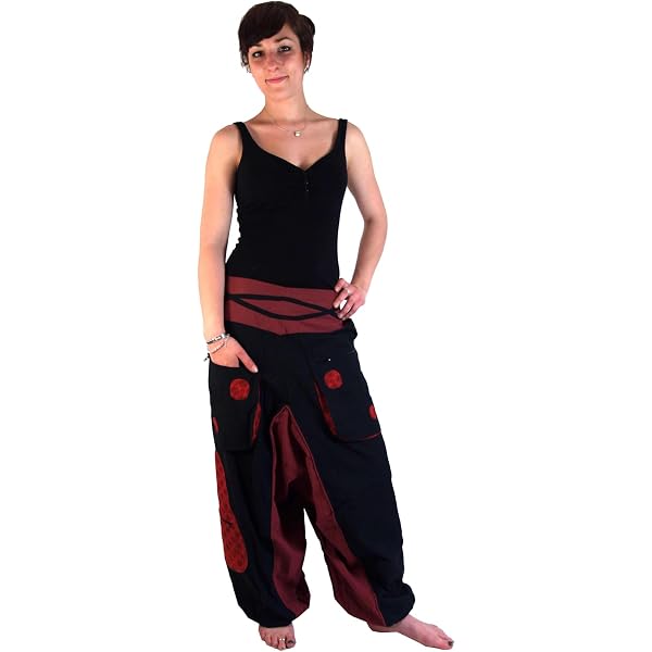 Damen Haremshose Pumphose Aladinhose Pluderhose Sarouelhose Jumpsuit Ballonhose