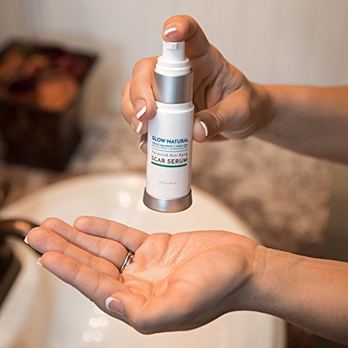 Narbencreme Serum mit Vitamin C, Bei Altersflecken, Falten und Hautunreinheiten, Zur Unterstützung des Erscheinungsbildes des Hautbildes, Creme mit Hyaluronsäure, Geeignet für alle Hauttypen in 34 ml Flasche von Glow Natural - 3