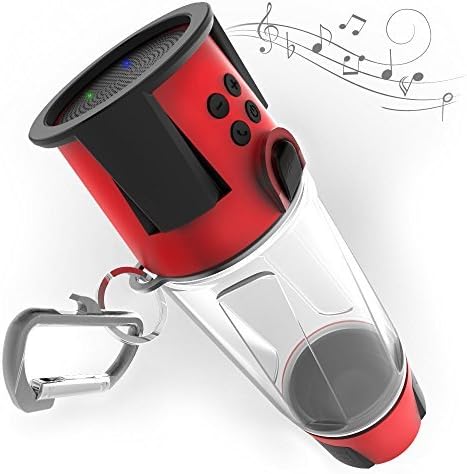 OPEN-2, LLC Hydra Smartbottle - Bpa-Free Water Bottle, Bluetooth Speaker With Speakerphone, 4000 Mah Power Bank Charger, Multicolor Led Light - Android And Iphone App Red