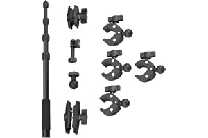Motorcycle Mount for Insta 360 X4 X5 X3 X2 X ONE Accessories, Bike Handlebar Clamp Mounts 59" Invisible Selfie Stick Bundle Kit for DJI OSMO 360,GoPro Camera Accessories