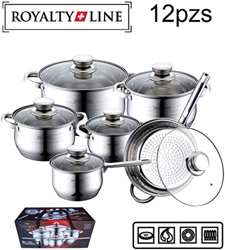 Juego de utensilios de cocina Royalty Line de acero inoxidable de 12 piezas