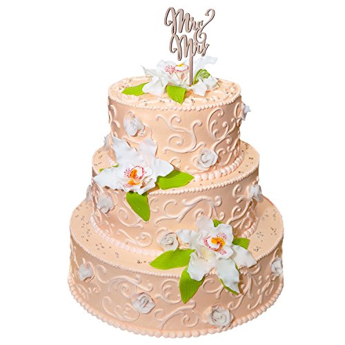eBoot Mr und Mrs Torte Topper Holz Hochzeit Torte Topper Party Torte Dekoration - 3