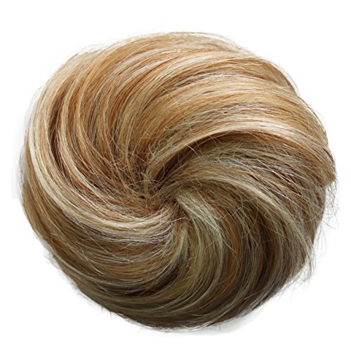 PRETTYSHOP 100% Human Hair UP DO blonde Ballerina Knoten Donut Bun Topknot Scrunchie Hairpiece Ponytail H311a 27/613