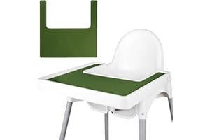 LOMGWUMY Tovaglietta per seggiolone, durevole per seggiolone IKEA, pulita e igienica, adatta per IKEA Antilop Highchai, per bambini e neonati (verde)