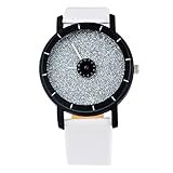 Souarts Damen Weiß Einfach Design Armbanduhr Ohne Graduierung Quartzuhr Analog mit Batterie