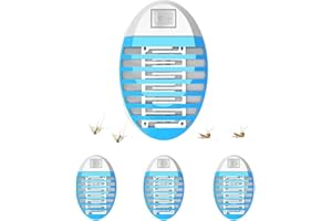 QUEATH Lampada Antizanzare Elettrica, Zanzariera Elettrica con Luce, per Casa Giardino Interno Esterno Cucina Soggiorno, Insetti Zanzare, Mosca, Falene, 100% Professionale ed Efficace (Pacchetto di 4)