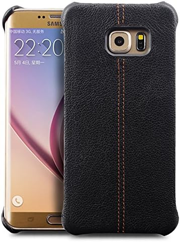Galaxy S6 Edge+ 5.7inch Case,Ultra Slim Genuine Leather Back Cover Bumper by QIALINO, Stylish sumsung s6 edge plus Protector